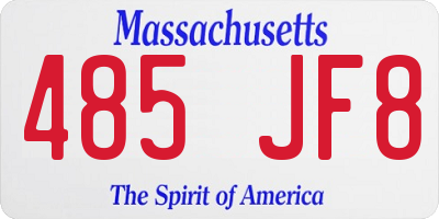 MA license plate 485JF8