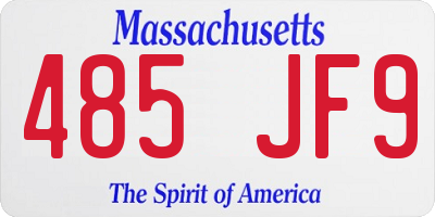 MA license plate 485JF9