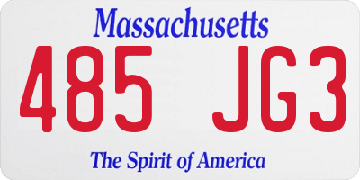 MA license plate 485JG3