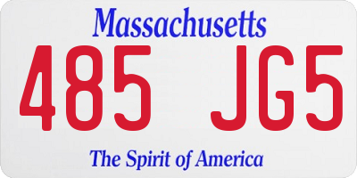 MA license plate 485JG5