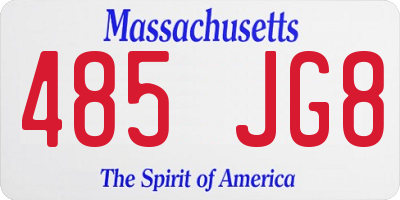 MA license plate 485JG8