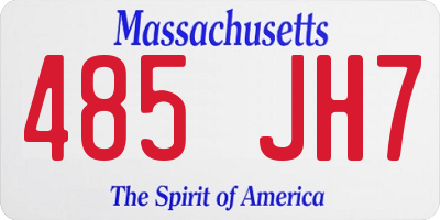 MA license plate 485JH7