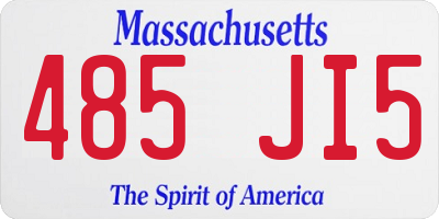 MA license plate 485JI5