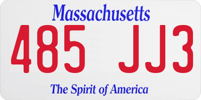 MA license plate 485JJ3