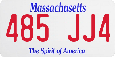 MA license plate 485JJ4