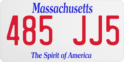 MA license plate 485JJ5