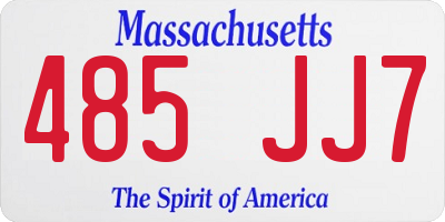 MA license plate 485JJ7