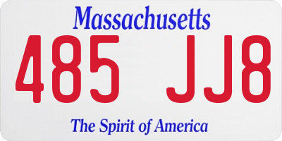 MA license plate 485JJ8