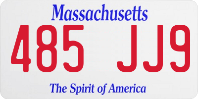 MA license plate 485JJ9