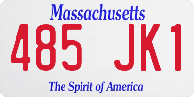 MA license plate 485JK1