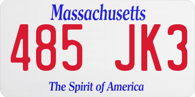 MA license plate 485JK3