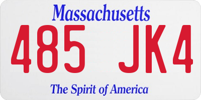 MA license plate 485JK4