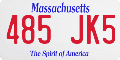 MA license plate 485JK5