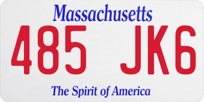 MA license plate 485JK6