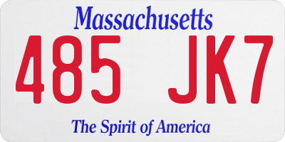 MA license plate 485JK7