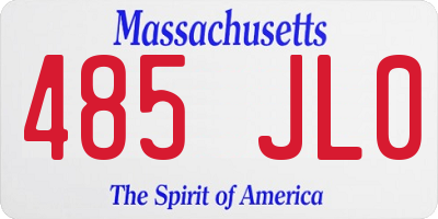 MA license plate 485JL0