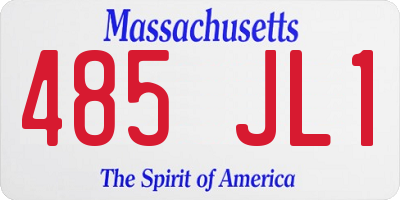 MA license plate 485JL1