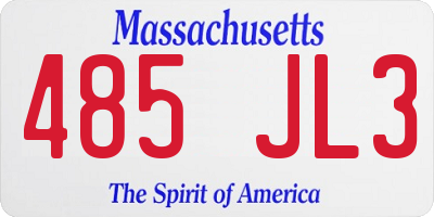 MA license plate 485JL3