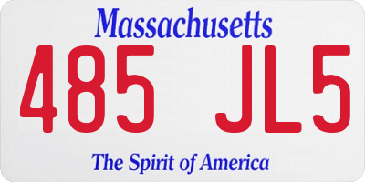 MA license plate 485JL5