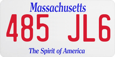 MA license plate 485JL6