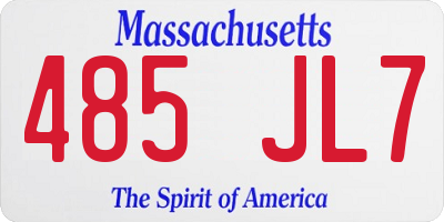 MA license plate 485JL7