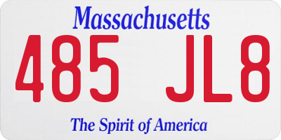 MA license plate 485JL8