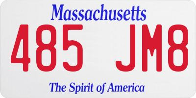 MA license plate 485JM8