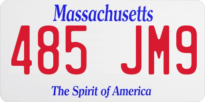 MA license plate 485JM9