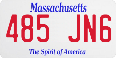 MA license plate 485JN6