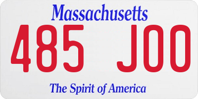 MA license plate 485JO0