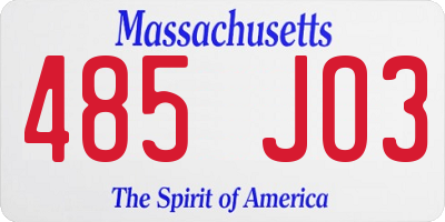 MA license plate 485JO3
