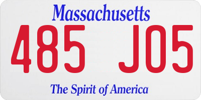 MA license plate 485JO5