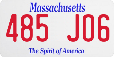 MA license plate 485JO6