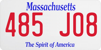MA license plate 485JO8
