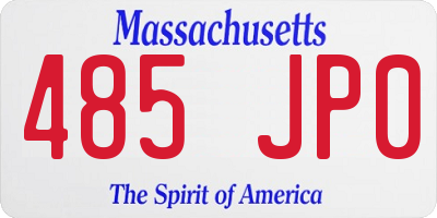 MA license plate 485JP0