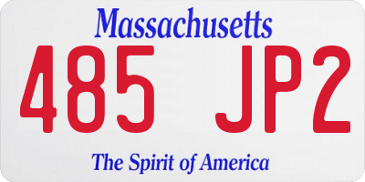 MA license plate 485JP2