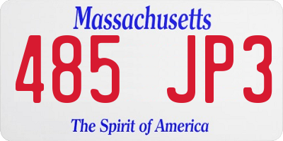 MA license plate 485JP3