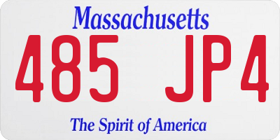 MA license plate 485JP4