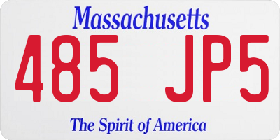 MA license plate 485JP5