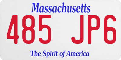 MA license plate 485JP6