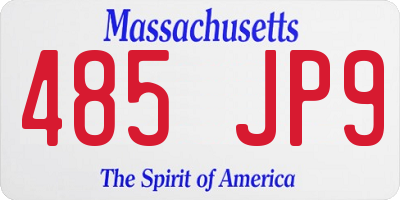 MA license plate 485JP9