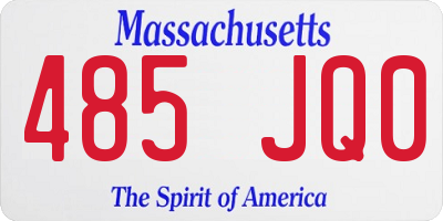 MA license plate 485JQ0