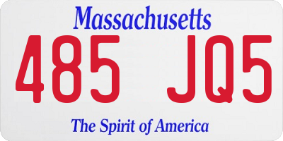 MA license plate 485JQ5