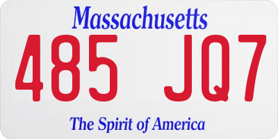 MA license plate 485JQ7