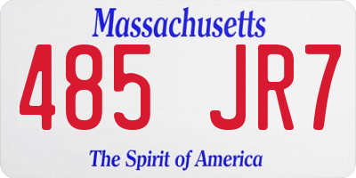MA license plate 485JR7