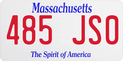 MA license plate 485JS0