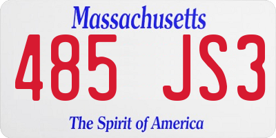 MA license plate 485JS3