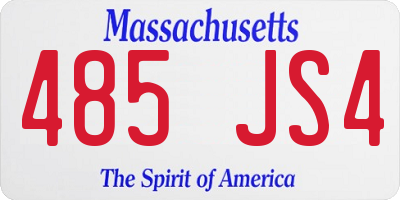 MA license plate 485JS4