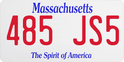 MA license plate 485JS5