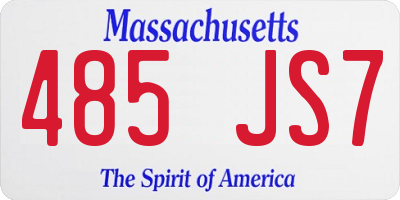 MA license plate 485JS7